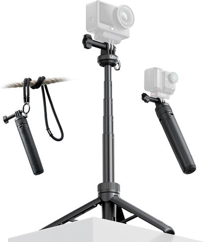 ULANZI MT92 Action Camera Selfie Stick Tripod 23.62", Portable Adjustable Vlog Handle Grip with Neck Lanyard for GoPro Hero 13/12/11/10/9/8/7/6, AKASO, DJI Osmo Action 6/5 Pro/4/3, Insta360 in Saudi Arabia