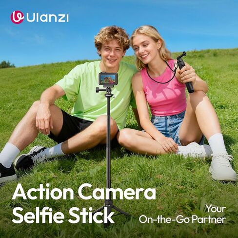 ULANZI MT92 Action Camera Selfie Stick Tripod 23.62", Portable Adjustable Vlog Handle Grip with Neck Lanyard for GoPro Hero 13/12/11/10/9/8/7/6, AKASO, DJI Osmo Action 6/5 Pro/4/3, Insta360 in Saudi Arabia