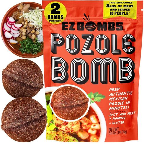 EZ Bombs Pozole Bomb Seasoning, Pack of 2 – Authentic Mexican Soup Mix for Traditional Pozole, Made with Real Chiles, Herbs & Spices for Quick and Flavorful Meals in Saudi Arabia