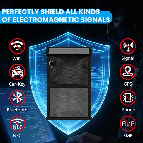 Faraday Bags for Phones 2 Pack, Faraday Bags, Anti-Hacking/Tracking Military Grade Faraday Phone Case, Fireproof & Waterproof Faraday Pouch for Cell Phones, NFC/WiFi/RFID/GPS Signal Blocking Bag in Saudi Arabia