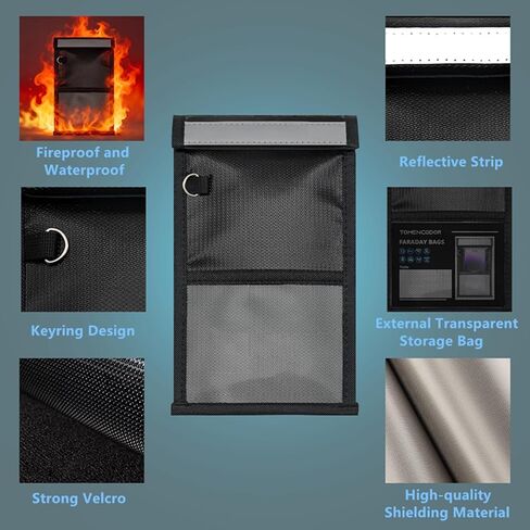 Faraday Bags for Phones 2 Pack, Faraday Bags, Anti-Hacking/Tracking Military Grade Faraday Phone Case, Fireproof & Waterproof Faraday Pouch for Cell Phones, NFC/WiFi/RFID/GPS Signal Blocking Bag in Saudi Arabia