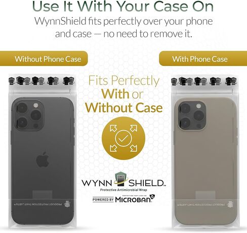 حافظة هاتف واقية من WynnShield™ مدعومة بـ Microban® - 10 عبوات - طبقة اتصال رفيعة للغاية وسهلة الاستخدام للهواتف، مقاومة للخدش، سهلة الإزالة، ونظافة الجهاز المحسنة in Saudi Arabia