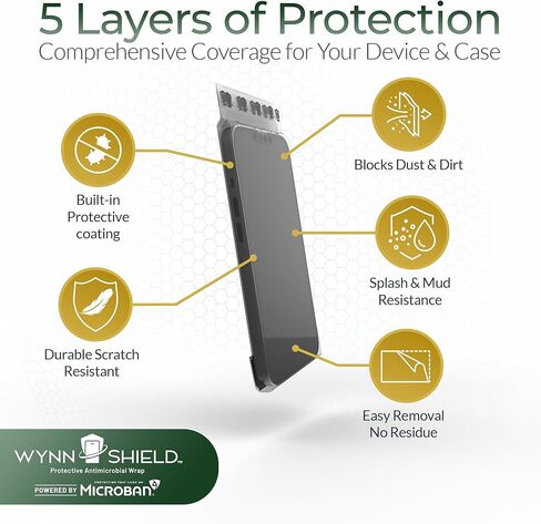 حافظة هاتف واقية من WynnShield™ مدعومة بـ Microban® - 10 عبوات - طبقة اتصال رفيعة للغاية وسهلة الاستخدام للهواتف، مقاومة للخدش، سهلة الإزالة، ونظافة الجهاز المحسنة in Saudi Arabia