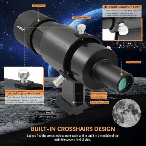 نطاق Alstar Finder، نطاق Finderscope 9x50 - حزمة مع - علبة عدسة التلسكوب in Kuwait
