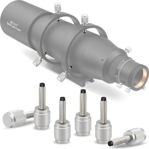 Alstar 6 PCS Premium Telescope Finderscope & Guidescope Rings Screws with Durable Plastic Padding - M5 x 17mm Threaded Screws Aluminium Coated Construction, 34mm Total Length, Astronomical Accessories in Saudi Arabia