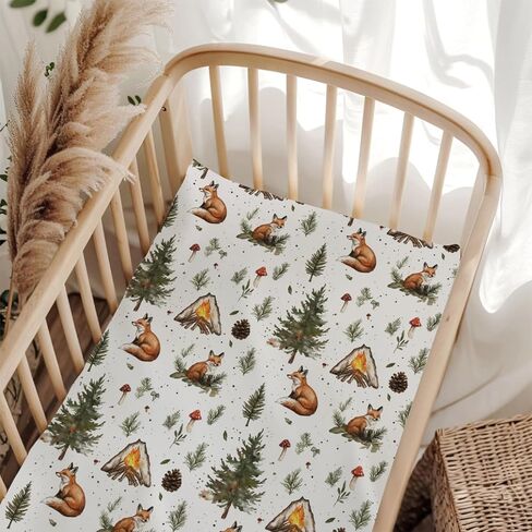 Cute Camping Bear Pine Trees Pink Fitted Baby Crib Sheet for Boys Girls 52x28Inch Bears Cookie Campfire Baby Sheet for Standard Crib and Toddler Camp Bed Mattress Bear One Size in Saudi Arabia