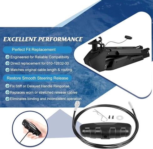 010-12832-30 Pull Handle & Cable Replacement for Garmin Force Trolling Motor Bow Mount – Steering Release Handle Assembly in Saudi Arabia