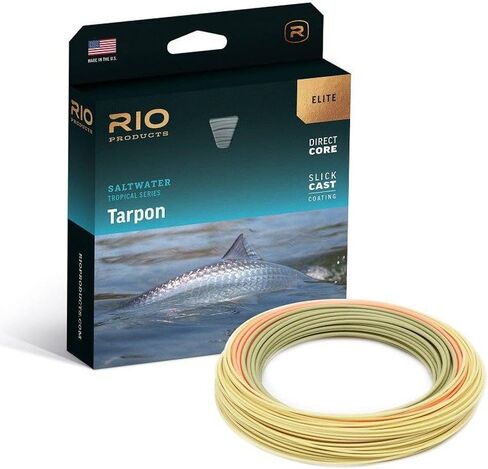 خط الطيران من Rio Elite Tarpon للمياه المالحة، تصميم خط دقيق مع مستدق خلفي طويل، أداء منخفض التمدد وفائق النعومة، عشب البحر/برتقالي/رمل، 100 قدم، WF10F in Saudi Arabia