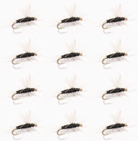 Parachute TRICO 12 Pack – Premium Hand Tied Dry Flies for Fly Fishing – Realistic Trico Mayfly Pattern for Trout – High Floating, Easy Visibility, Proven Hatch-Matching Fly Set in Saudi Arabia