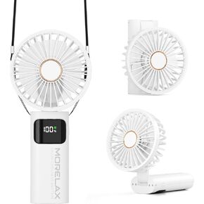 مروحة صغيرة محمولة من موريلاكس، مراوح شخصية قابلة لإعادة الشحن عبر USB بقدرة 4000 مللي أمبير في الساعة، 90 قابلة للتعديل، 6 سرعات رياح قوية، تصميم جيب مروحة محمولة 5 في 1 مروحة طاولة تبريد للمكتب والمدرسة والسفر في الهواء الطلق، أبيض in Kuwait