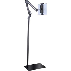 Tablet Floor Stand, Phone Holder, 360-Degree Rotating Universal Bedside Mount Adjustable Telescopic Arm Compatible with iPad Pro/Air/Mini, iPhone, Galaxy Tab, Kindle, Phones, and 4.7-12.9-inch Devices in Saudi Arabia