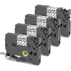 TZe-131 12mm 0.47 Laminated Clear Replacement for Brother P-Touch Label Tape TZe-131 Compatible with Brother Label Maker Tape Black on Clear Work for Ptouch PT-H110 PT-D210 Refills, 4-Pack in Saudi Arabia