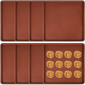 8 قطع من بطانات تجفيف السيليكون، صفائح سيليكون مقاس 35.56 × 35.56 سم لعمل المجفف مع إكسكاليبور، ورقة جلدية فواكه غير لاصقة مع حدود لإنتاج سائل اللحوم in Kuwait