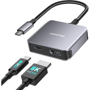 USB C Docking Station Dual Monitor Adapter for Laptop, 8-in-1 Docking Station for 3 Monitors, 4K@60Hz USB C Dock Dongle with 2 HDMI+DP, 5Gbps USB A & C, 100W PD, for MacBook, Dell, HP, Surface in Kuwait