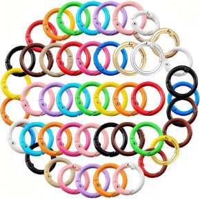مفتاح سلسلة المفاتيح حلقات السائبة 50 قطع معدنية ملونة جولة دائرة حلقة تسلق مفتاح حلقة كليب المفاتيح يا حلقة السنانير الربيع المفاجئة خواتم DIY للحقائب والمحافظ صنع الموردين in Kuwait
