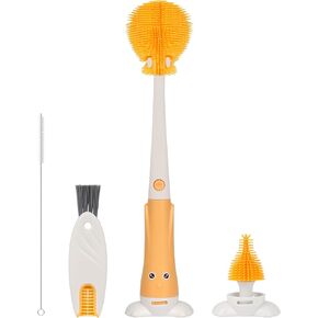 7-in-1 Bottle Cleaner Brush Kit, Long Handle Silicone Baby Bottles Cleaning Brush Set, 360° Flexible Multifunctional Water Bottle Washer for Baby Bottles, Breast Pump, Spout, Nipple & Straw in Saudi Arabia