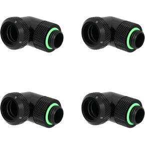 Barrow G1/4" Thread 90° Fitting for OD14mm Hard Tube, Compression 90-Degree Multi-Link Adapter, Rotary Connectors Copper Water Cooling Fittings with Sealed O-Rings (White, 2PCS) in Saudi Arabia
