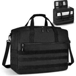 Micro Computer Desktop Tower Carrying Case Compatible with Mini-ITX,Valentines Day Gifts 18x14x8 Travel Storage Bag for PC's Box Moving, Keyboard, Mouse and Accessories,Black in Kuwait