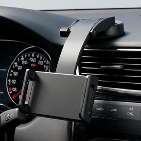 حامل كمبيوتر لوحي 5 في 1 للسيارة، الزجاج الأمامي + لوحة القيادة لجهاز iPad/الهاتف مع كوب شفط قوي ومشبك كبير، لمعظم الهواتف والأجهزة اللوحية، للسائق والراكب الأمامي، قابل للتعديل، ترقية (أسود) in Kuwait