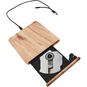 Jojofuny Wood Grain USB 3.0 ناسخ أقراص DVD خارجي ومحرك أقراص مضغوطة محمول من النوع C ناسخ أقراص بصرية لأجهزة الكمبيوتر المحمول المكتبية in Kuwait