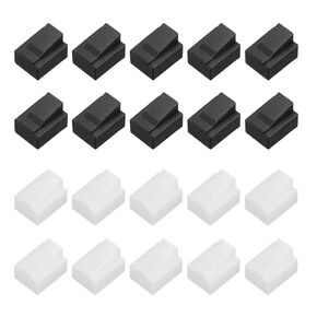 أغطية أغطية الغبار MECCANIXITY RJ45، أغطية حماية إيثرنت PE لقابس الغبار RJ45 لمحولات الوسائط، جهاز التوجيه، المودم، الكمبيوتر المحمول، لوحة الشبكة، حزمة من 50 (شفاف، أسود) in Kuwait