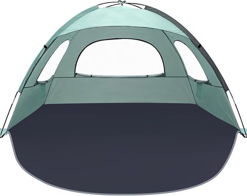Nxone Beach Tent Sun Shown Shelter لـ 2-3 شخص مع حماية للأشعة فوق البنفسجية ، أرضية ممتدة ، 3 نوافذ متشابكة وقضبان من الألياف الزجاجية 8.0 مم 丨 حقيبة تحمل (Mint Green) in Saudi Arabia