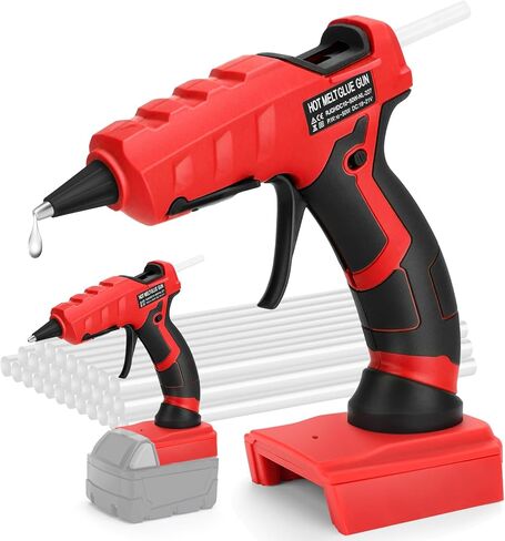 Livowalny Cordless Glue Glue Gun متوافق مع بطارية DeWalt 20V: مجموعة مسدس الغراء الساخنة لأدوات 20 فولت في الصياغة ، والخشب ، والزجاج ، والإصلاح المنزلي مع 30 قطعة 0.27 * 5.9 بوصة العصي الغراء الساخنة (بدون بطارية) in Kuwait