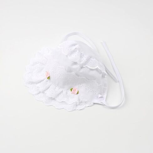 HOOLCHEAN Baby Girls 100% Cotton Bonnet Infant Soft Double Layer Sun Hat Lace Embroidery Floral Cap with Chin Strap in Saudi Arabia