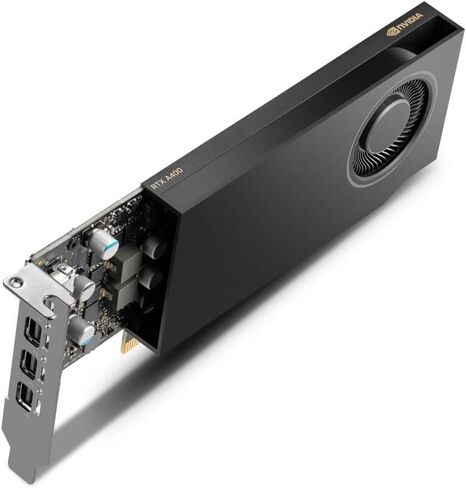 PNY Nvidia RTX A400 4GB GDDR6 Professional Graphics Card, VCNRTXA400-SB, Single Slot, Low Profile, 768 CUDA Cores, PCI Express 4.0, 4x Mini DisplayPort 1.4a, 50W in Saudi Arabia