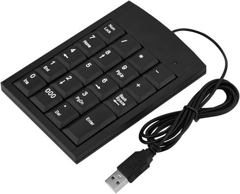 لوحة مفاتيح رقمية USB، لوحة مفاتيح رقمية صغيرة محمولة للكمبيوتر المحمول، تصميم نحيف للغاية، سهل الحمل، مناسب لجميع أنواع أجهزة الكمبيوتر المحمول، المكتب (USB) in Kuwait