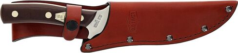 Old Timer 15OT Deerslayer 10.5in High Carbon S.S. Full Tang Fixed Blade Knife with 5.6in Clip Point Blade, Black Sawcut Handle, and Leather Belt Sheath for Hunting, Camping, Skinning, EDC, and Outdoor in Saudi Arabia