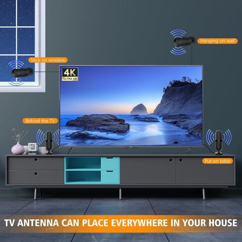 2026 TV Antenna for Local Channels,Antennas for Smart with 360° Signal Booster Reception,Digital Antenna 2500+ Miles Range Support 8K 4K 1080p TVs,Strongest HD TV Antenna Indoor-18Ft Coax Cable in Saudi Arabia