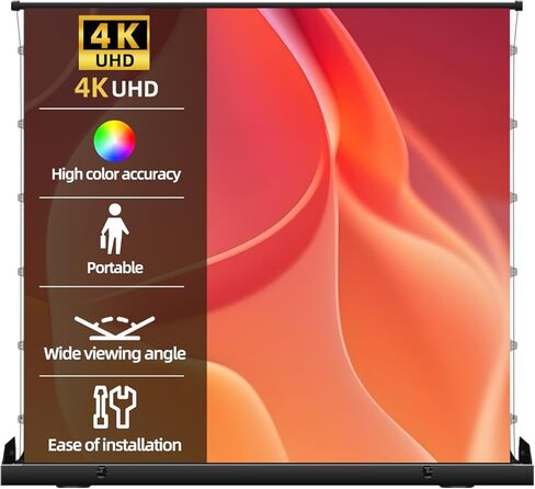 Portable Non-Tension ALR Manual Pull Up Projector Screen,178°Viewing Angle Movie Screen,Outdoor Projector Screen Wrinkle-Free Design for Backyard Movie Night(100 in/16:9) in Saudi Arabia