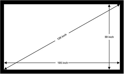 120" Fixed Frame Projector Screen UST/Short Throw/Standard Compatible 16:9 4K/8K Ultra HD HDR Wide Viewing Angle Active 3D PVC Slim Aluminum Frame Wall Mount for Home Theater & Office - White in Saudi Arabia