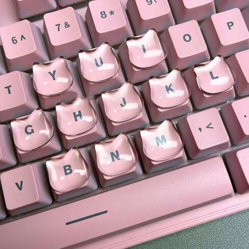 Cat Keycap,Kitty Keyboard Key Caps, Raised Keyboard Stickers for Long Nails,Resin Kitten Comfortable Typing Keyboard Covers for Typing and Gaming for Laptop Desktop Christmas Gift (Cat Paw A,30pcs) in Saudi Arabia