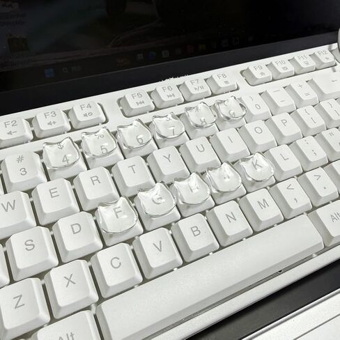 Cat Keycap,Kitty Keyboard Key Caps, Raised Keyboard Stickers for Long Nails,Resin Kitten Comfortable Typing Keyboard Covers for Typing and Gaming for Laptop Desktop Christmas Gift (Cat Paw A,30pcs) in Saudi Arabia