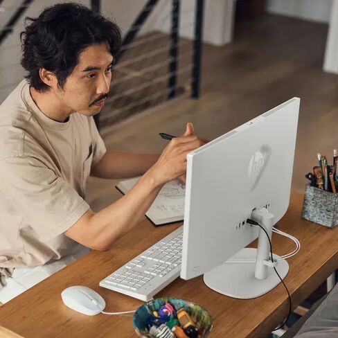كمبيوتر مكتبي HP 2025 مقاس 21.5 بوصة FHD الكل في واحد، معالج Intel 4-Core N100، ذاكرة الوصول العشوائي DDR5 سعة 8 جيجابايت، تخزين 128 جيجابايت، مساعد الطيار AI، Wi-Fi 6، RJ-45، Windows 11 في وضع S، لوحة مفاتيح وماوس متضمن، مع كابل HDMI in Kuwait
