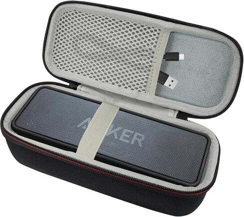 حافظة صلبة لجهاز Anker SoundCore 2، سماعات بلوتوث رياضية محمولة للاستخدام الخارجي، غطاء حماية للحمل أثناء السفر (صندوق فقط) أسود in Kuwait