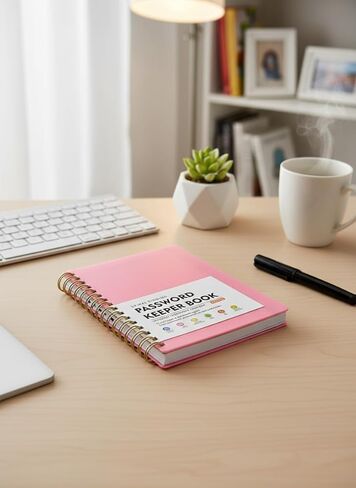 A6 Spiral Binding Password Keeper Books with A-Z Tabs – Portable for Home, Office, School & Travel, Pink in Saudi Arabia