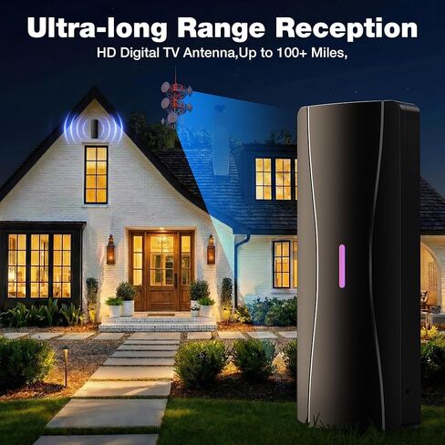 TV Antenna for Smart TV, 100+ Miles Range Digital TV Antenna for Local Channels with Amplifier Signal Booster, Supports 4K 1080p, Indoor Outdoor IPX7 Waterproof, Lightning Protection, 33FT Coax Cable in Saudi Arabia