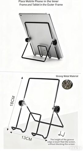 حامل كمبيوتر لوحي لجهاز iPad حامل مكتب، ملحقات مكتب منزلي قابل للطي للسفر لحامل iPad وحامل Dorm College Essentials شاشة محمولة تناسب علامات التبويب iPhone والكتب مقاس 4-15.9 بوصة باللون الأسود in Kuwait