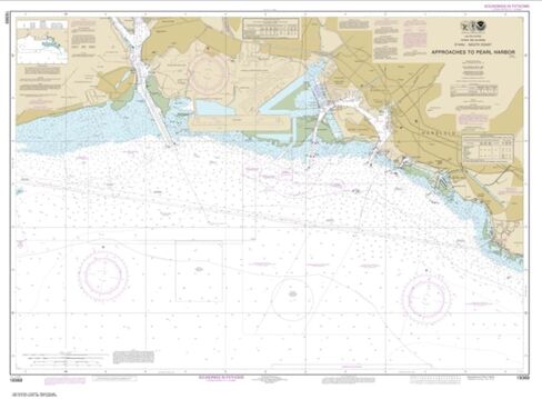 NOAA Chart 19369-O‘ahu South Coast Approaches to Pearl Harbor- Water-Resistant - by East View Geospatial in Saudi Arabia