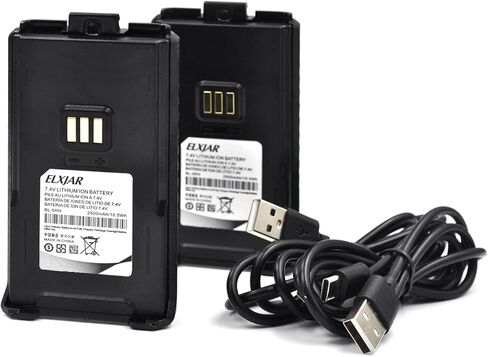 (2-Pack) 7.4V 2500mAh USB-C Li-ion Battery, Replacement for Baofeng UV-5G Plus UV-5RM Plus GM-5RH GMRS Two-Way Radios with Type-C Charging Port in Saudi Arabia