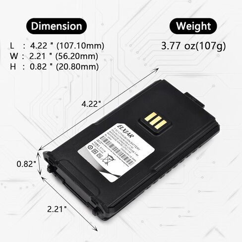 (2-Pack) 7.4V 2500mAh USB-C Li-ion Battery, Replacement for Baofeng UV-5G Plus UV-5RM Plus GM-5RH GMRS Two-Way Radios with Type-C Charging Port in Saudi Arabia