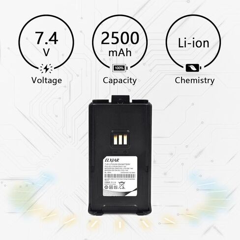 (2-Pack) 7.4V 2500mAh USB-C Li-ion Battery, Replacement for Baofeng UV-5G Plus UV-5RM Plus GM-5RH GMRS Two-Way Radios with Type-C Charging Port in Saudi Arabia