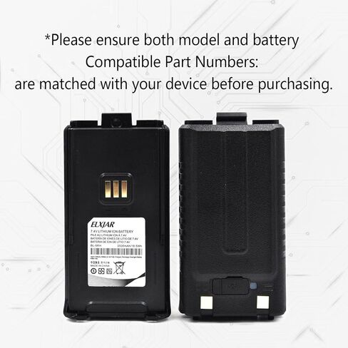 (2-Pack) 7.4V 2500mAh USB-C Li-ion Battery, Replacement for Baofeng UV-5G Plus UV-5RM Plus GM-5RH GMRS Two-Way Radios with Type-C Charging Port in Saudi Arabia