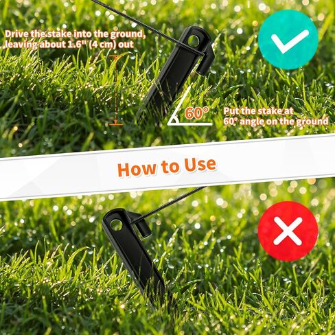 102 قطعة من أوتاد الخيمة والحبال، أوتاد بلاستيكية قابلة للنفخ على الأرض مع خطافات وحبال وإكسسوارات بديلة لخيام التخييم والفخاخ والشاطئ والحديقة الخارجية وديكورات العطلات in Kuwait