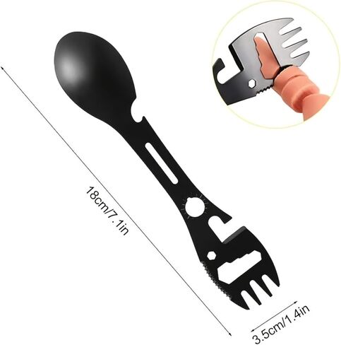 Multifunctional Camping Fork Stainless Steel Fork Spoon Bottle Opener Combination Camping Equipment Suitable for Hiking in Saudi Arabia