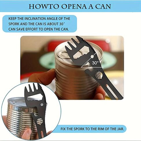 Multifunctional Camping Fork Stainless Steel Fork Spoon Bottle Opener Combination Camping Equipment Suitable for Hiking in Saudi Arabia