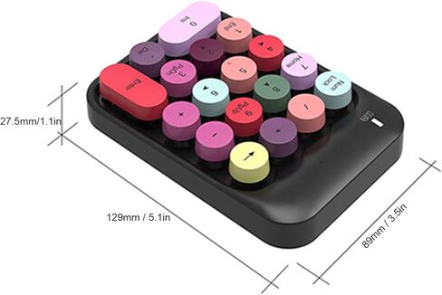 لوحات أرقام Tangxi Wire أقل، لوحة مفاتيح رقمية ملونة لطيفة، 18 مفتاحًا USB 2.4G ملحقات غطاء مفاتيح مستديرة، لوحة أرقام محمولة للمحاسبة المالية لسطح المكتب والكمبيوتر الشخصي (أسود) in Kuwait